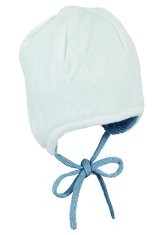 Sterntaler Čiapka pletená GOTS bavlnená podšívka na viazanie blue chlapec veľ. 39 cm - 3-4 m