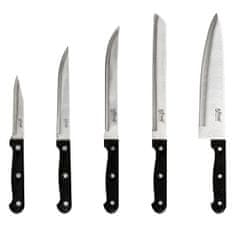 Northix Blok na nože s 11 nožmi + nožnice + hnedá 