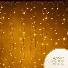 DecoLED DecoLED LED svetelná záclona, 1x7m, teple biela, 600 diód, IP67 CLNX0107W