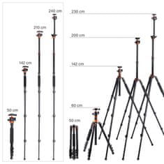 K&F Concept K234 A6 statív/monopod s hlavou a priečnym stĺpikom 200cm