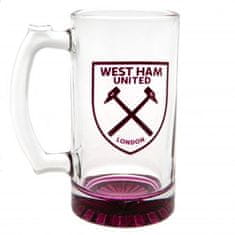 FAN SHOP SLOVAKIA Pivný pohár West Ham United FC, červený znak, 425 ml