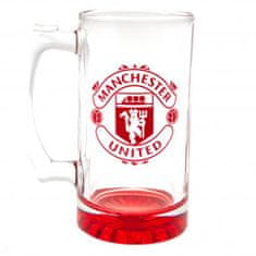 FAN SHOP SLOVAKIA Pivný pohár Manchester United FC, červený znak, 425 ml