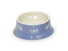Nobby Keramická dvojmiska pre mačky "CAT" svetlomodrá/béžová