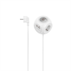 HAMA predlžovací prívod kocka, 3x zásuvka schuko, 2x USB-C, 2x USB-A, 1,4 m