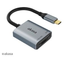 Akasa USB 3.2 Type-C Dual čítačka kariet