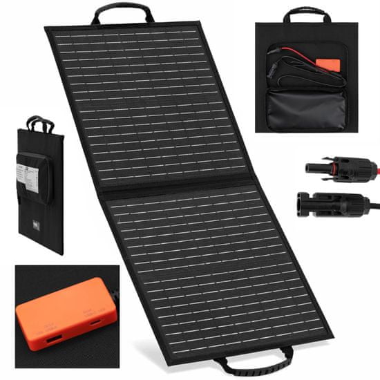 shumee Solárna nabíjačka solárny panel sklopný turistický kemping 2 x USB 40 W