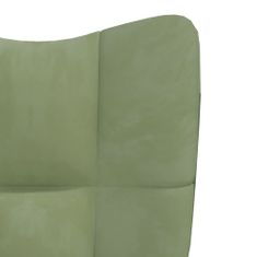 Vidaxl Relaxačné kreslo s podnožkou bledozelené zamat