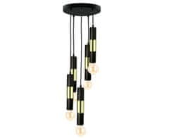 Vidaxl Závesná lampa 5xE27 MAGNUM BULB BLACK/GOLD