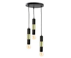 Vidaxl Závesné svietidlo 3xE27 MAGNUM BULB BLACK/GOLD