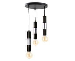 Vidaxl Závesné svietidlo 3xE27 MAGNUM BULB BLACK/SILVER