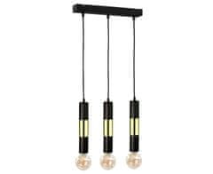 Vidaxl Závesné svietidlo 3xE27 MAGNUM BULB BLACK/GOLD