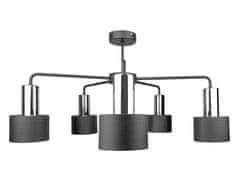 Vidaxl Stropné svietidlo 5xE27 LUCE BLACK/SILVER