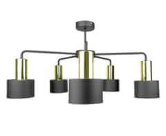 Vidaxl Stropné svietidlo 5xE27 LUCE BLACK/GOLD