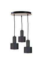 Vidaxl Závesné svietidlo LUCE BLACK WOOD 3xE27