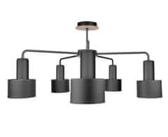 Vidaxl Stropné svietidlo 5xE27 LUCE BLACK/WOOD