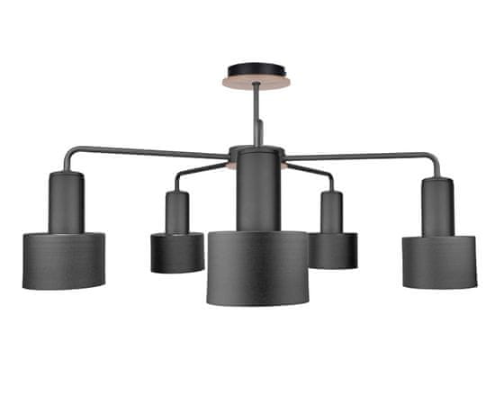 Vidaxl Stropné svietidlo 5xE27 LUCE BLACK/WOOD