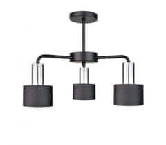 Vidaxl Stropné svietidlo 3xE27 LUCE BLACK SILVER