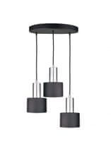 Vidaxl Závesné svietidlo 3xE27 LUCE BLACK SILVER