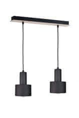 Vidaxl Závesné svietidlo 2xE27 LUCE BLACK WOOD