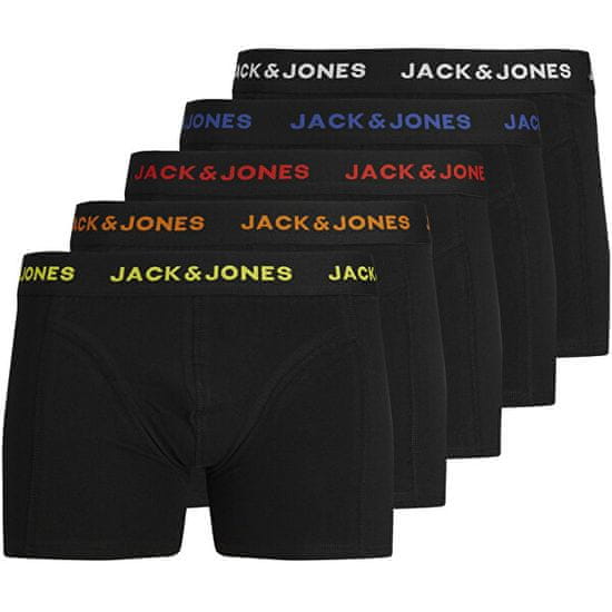 Jack&Jones 5 PACK - pánske boxerky JACBLACK 12242494 Black