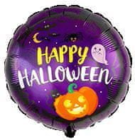 Balónik fóliový - Happy Halloween - okrúhly - 45 cm - Halloween