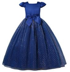 EXCELLENT Večerné šaty s trblietavou sukňou veľkosť 134 - modré