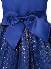 EXCELLENT Večerné šaty s trblietavou sukňou veľkosť 134 - modré