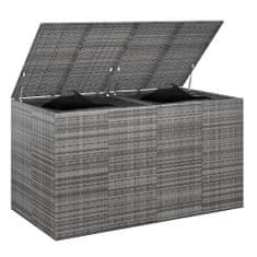 Vidaxl Záhradný box na vankúše PE ratan 194x100x103 cm sivý