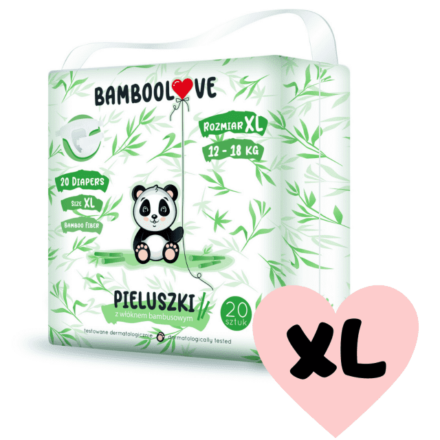 Bamboolove Plienky jednorazové bambus veľ. XL 12-18 kg 20 ks