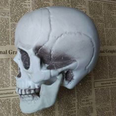 Korbi Umelá lebka, sivá tieňovaná lebka, halloween dekorácia, ornament 11cm