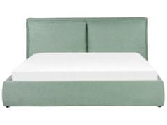 Beliani Zamatová posteľ s úložným priestorom 180 x 200 cm mätová zelená BAJONNA
