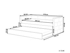 Beliani Zamatová rozkladacia posteľ 90 x 200 cm mätovozelená CHAVONNE