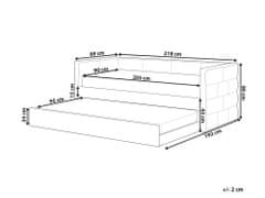 Beliani Zamatová rozkladacia posteľ 90 x 200 cm svetlosivá CHAVONNE