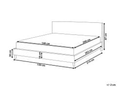 Beliani Čalúnená posteľ v imitácii kože 140 x 200 cm hnedá FITOU