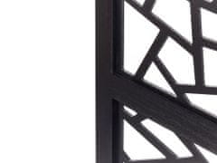 Beliani Drevený 4-dielny skladací paraván 170 x 163 cm čierny PIANLARGO