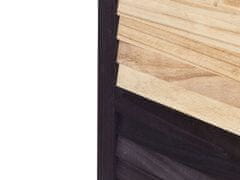 Beliani Drevený 4-dielny skladací paraván 170 x 164 cm svetlé drevo BRENNERBAD