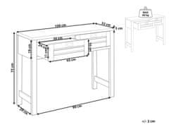 Beliani Konzolový stolík s 2 zásuvkami svetlé drevo RANDA