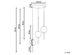 Beliani Kovové závesné LED svietidlo s 3 svetlami zlaté SHANNON