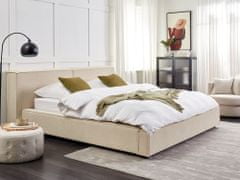 Beliani Menčestrová posteľ 180 x 200 cm béžová LINARDS