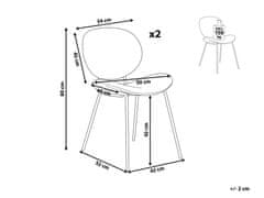 Beliani Sada 2 jedálenských stoličiek zo zamatu svetlosivá LUANA
