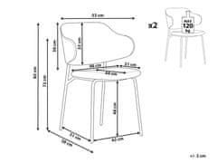 Beliani Sada 2 látkových jedálenských stoličiek krémová KENAI