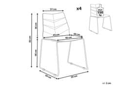 Beliani Sada 4 jedálenských stoličiek tmavosivá HARTLEY