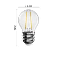 EMOS LED žiarovka Filament Mini Globe / E27 / 1,8 W (25 W) / 250 lm / teplá biela