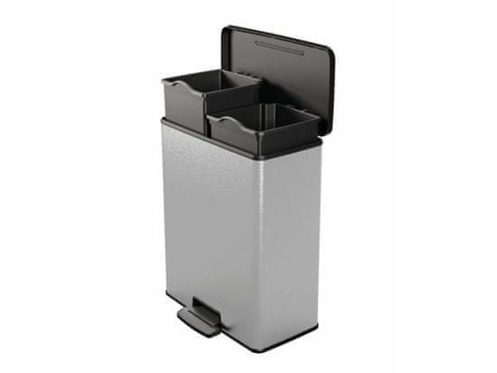 CURVER Odpadkový kôš "Deco Bin Duo", čierno-strieborná, pedálový, 2x 26 l, 251002