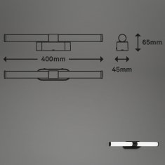 BRILONER BRILONER LED svietidlo k zrkadlu 40 cm 6 W 720lm čierna BRI 2116015