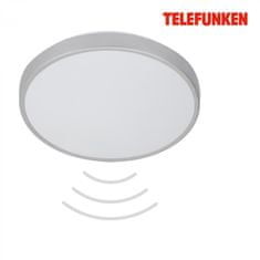 BRILONER BRILONER TELEFUNKEN LED stropné svietidlo s čidlom, priemer. 29 cm, 12 W, biele-titán IP44 TF 601604TF