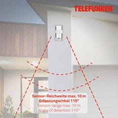 BRILONER BRILONER Vonkajšie svietidlo, senzor, strieborná, 1x E27 max. 12W TF 321104TF