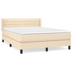 Petromila vidaXL Boxspring posteľ s matracom krémový 140x190 cm látka