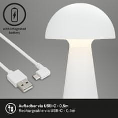 BRILONER BRILONER LED nabíjacia stolná lampa 28 cm 2,6 W 300lm biele IP44 BRILO 7421016