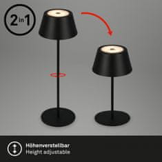 BRILONER BRILONER LED RGB nabíjacia stolná lampa 38 cm 2,6W 200lm čierna IP44 BRILO 7466015